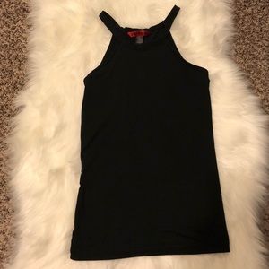 High neck black tank top